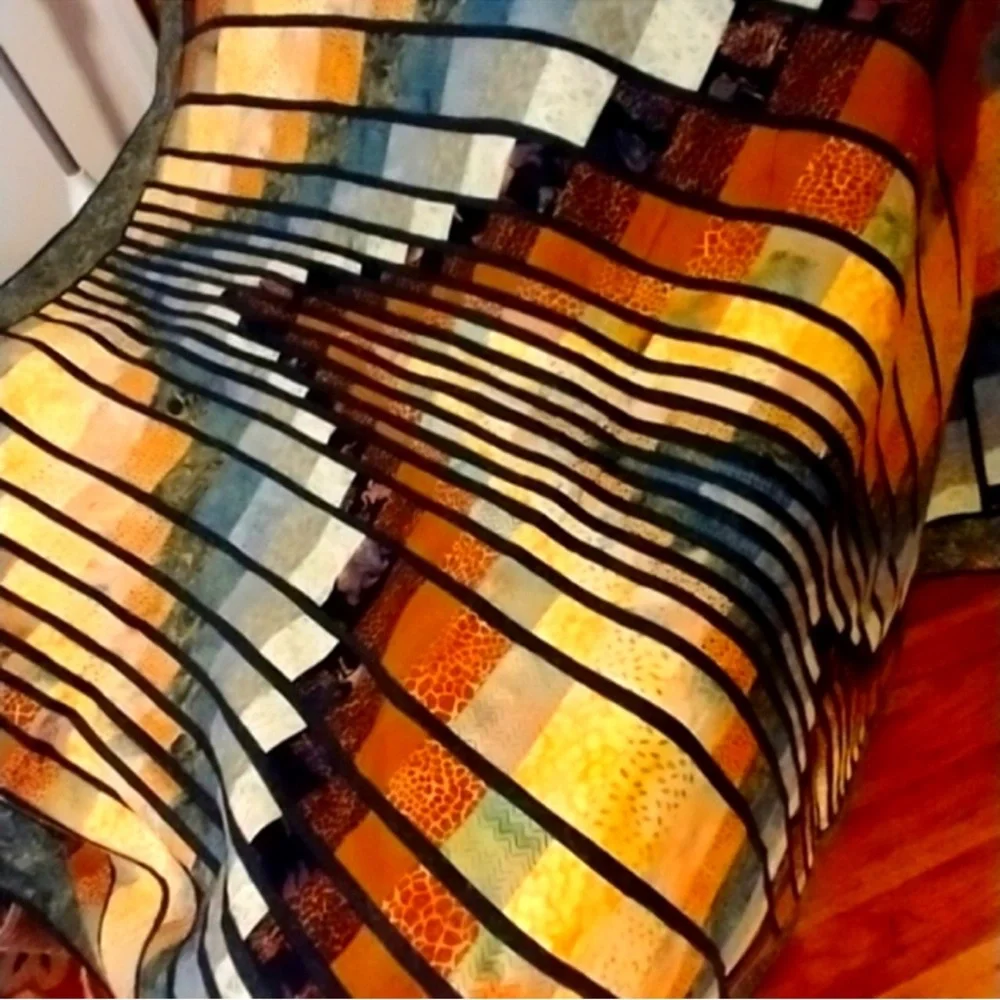 Artistic Safari double sided handmade quilt large